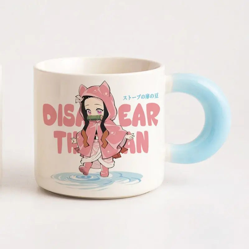 Demon Slayer Nezuko peripherals new two-dimensional creative anime pattern fashionable anti-scalding ceramic cup with handle