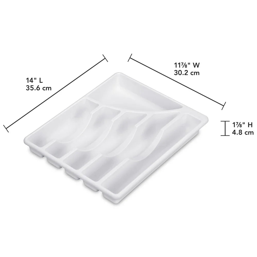 6 Compartment Cutlery Tray Plastic Utensil Organizer Kitchen Drawer Storage Easy Clean BPA Free Sorter Flatware and School